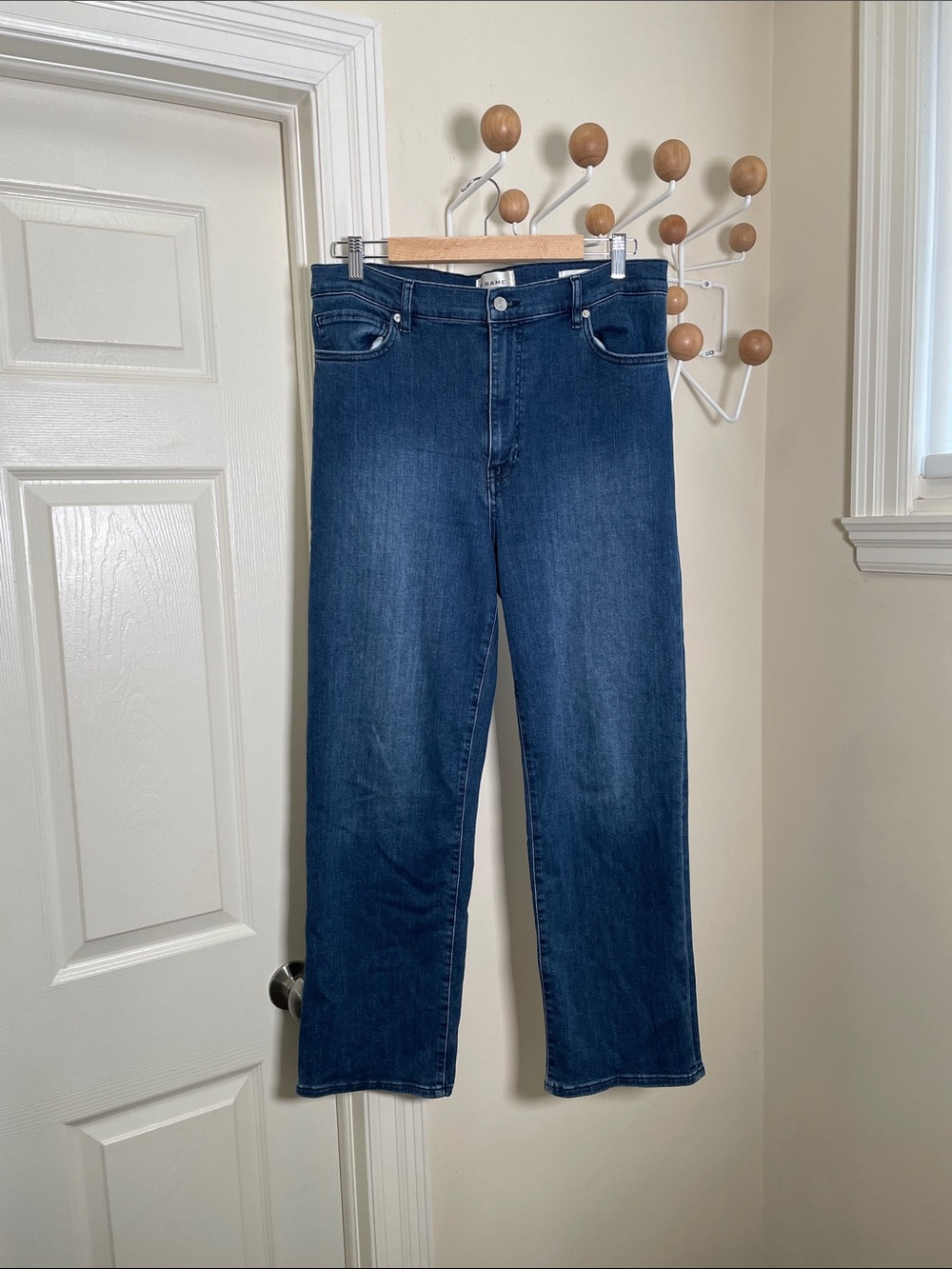 Frame Le Sleek Straight Leg Denim Jeans - Navy - 32x26